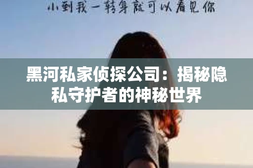 黑河私家侦探公司：揭秘隐私守护者的神秘世界