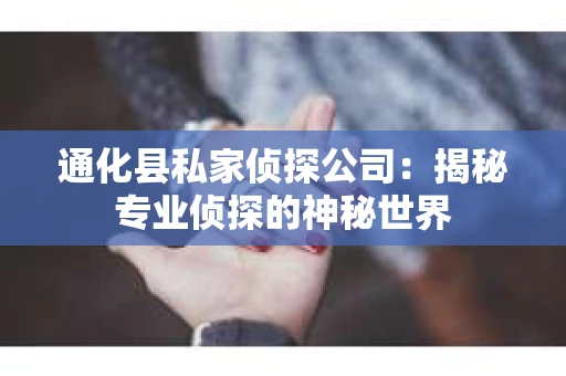 通化县私家侦探公司：揭秘专业侦探的神秘世界