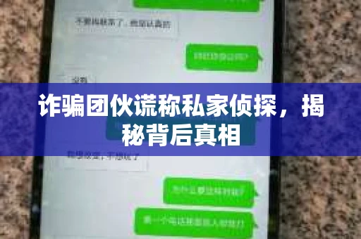 诈骗团伙谎称私家侦探，揭秘背后真相