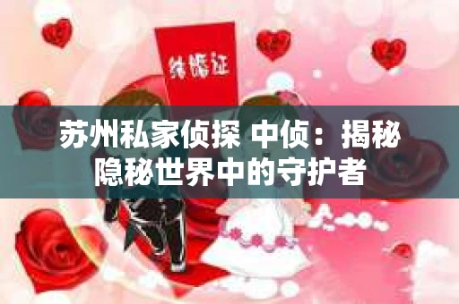 苏州私家侦探 中侦：揭秘隐秘世界中的守护者