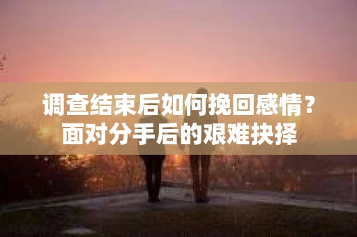 调查结束后如何挽回感情？面对分手后的艰难抉择