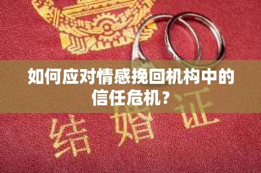 如何应对情感挽回机构中的信任危机？
