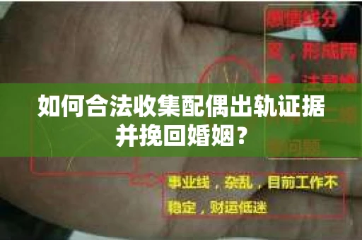 如何合法收集配偶出轨证据并挽回婚姻？
